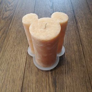 Disney Mickey Mouse Pillar Candle w/ Glass Holder